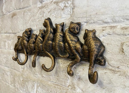 bronze colour cats key rack